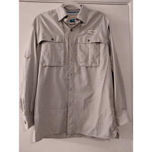 Magellan Magwick XS Long Sleeve Light Gray Fishing Shirt Roll Tab Sleeves Vented